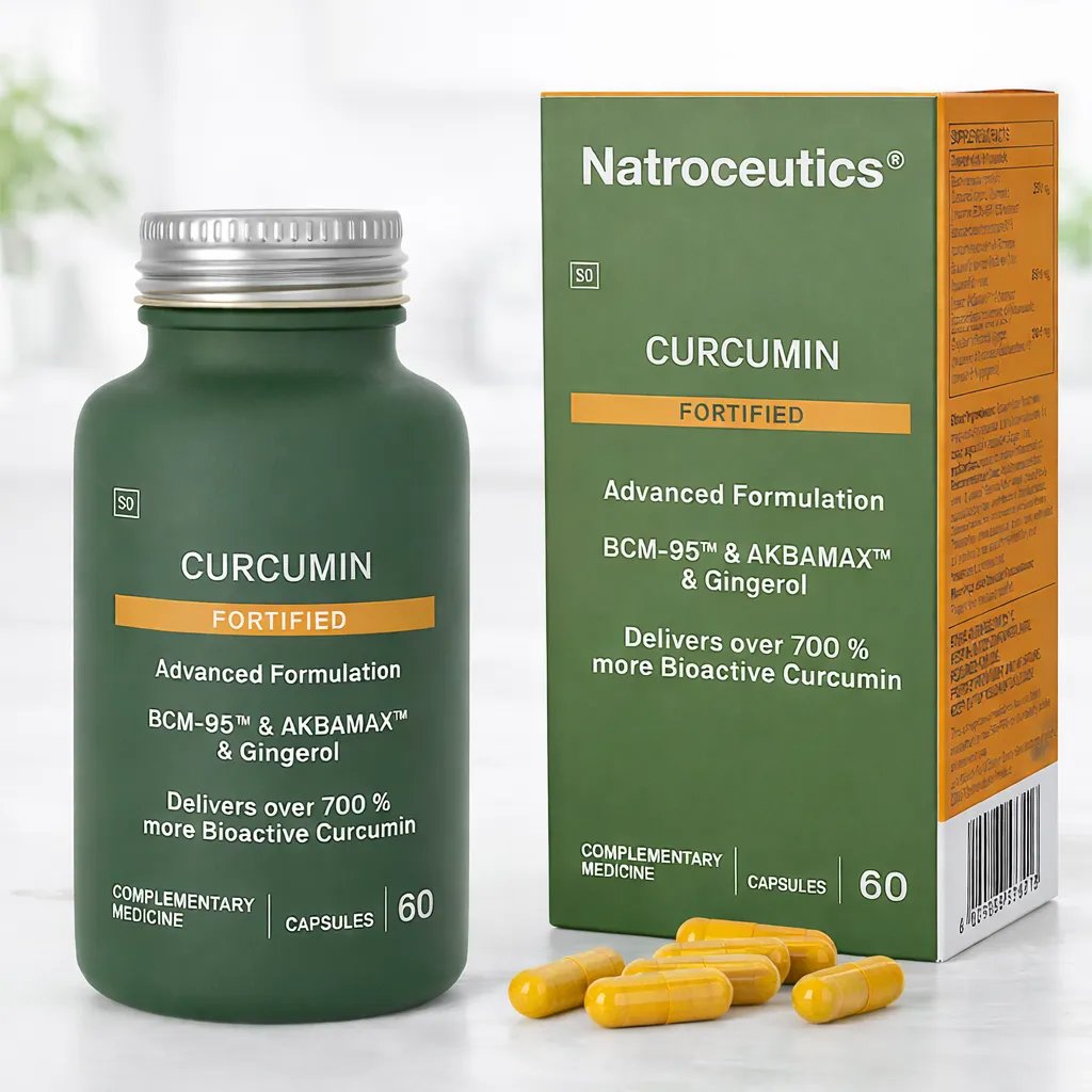 Curcumin fortified supplement product display.webp